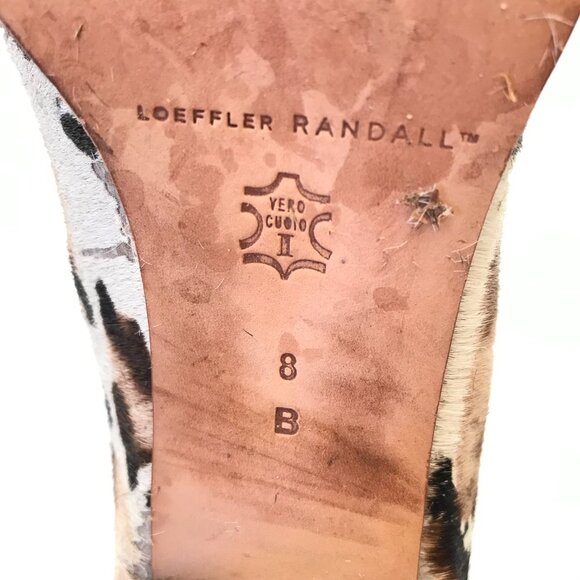 Loeffler Randall Remy Heels Pumps Womens 8 Brown Cream Calf Hair Block Heel Shoe - Picture 8 of 9